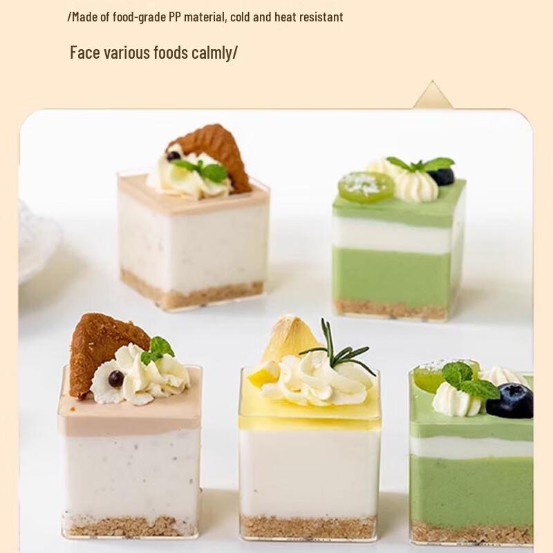 Pabei Disposable Square 9-Grid Mousse Dessert Cups