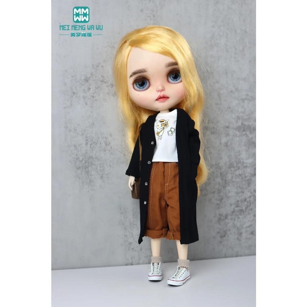 Clothes for doll Fashionable loose jeans, trench coat 28-30cm Blyth Azone OB22 OB24 doll accessories