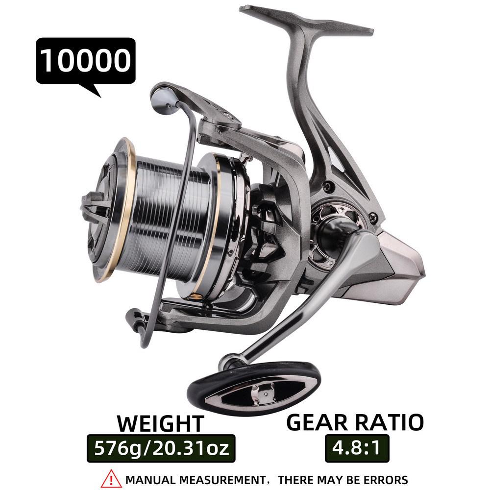 All-Metal Gapless Long-Casting Spinning Reel with Oblique Mouth for Sea Fishing, Model 14000.