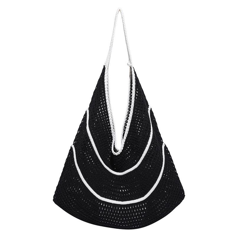 Hollow woven bag mesh knitted women's bag new large-capacity beach bag shoulder tote bag