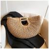 Multi-color hand carry straw bag large capacity versatile handwoven bag seaside vacation beach handbag