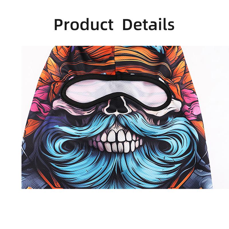 Neue modische Sturmhaube mit Bart und Totenkopf, Skimaske, Motorrad-Vollmaske, taktische Kapuze, Kopfbedeckung, Maske für Radfahren, Jagd, Angeln