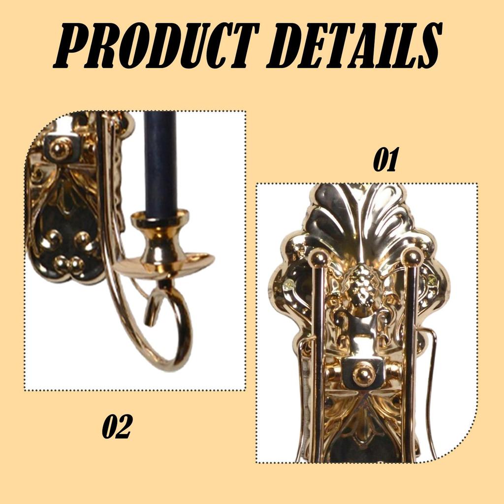 Metal Candle Sconces Gothic Candle Holders Double Stand Wall Mount Candelabra for Dining Room Wedding Living Room Anniversary