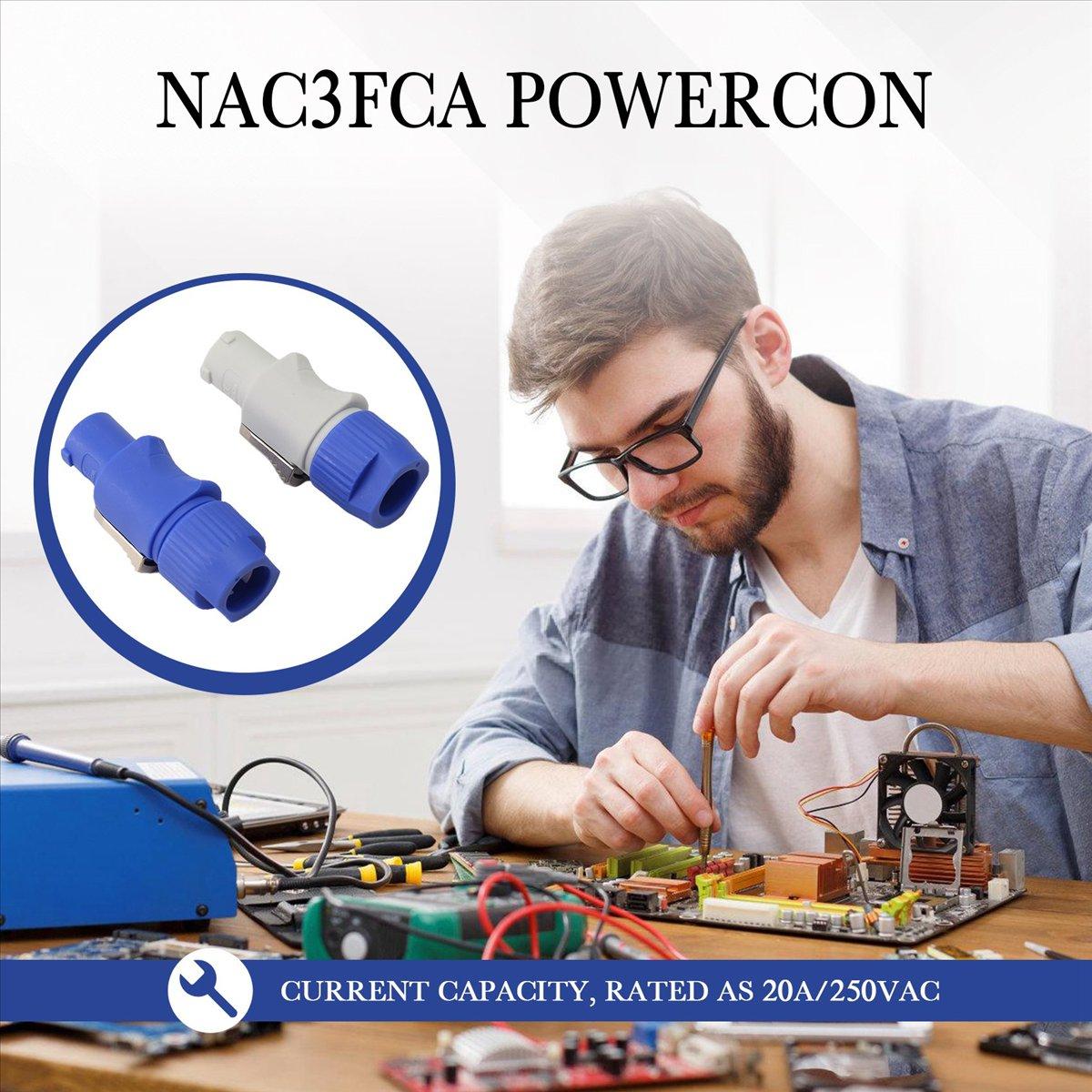 

20 ШТ. NAC3FCA NAC3FCB Speakon Штекер 3-контактний Штекер Powercon 20A 250V AC Штекер живлення Синій та Сірий Білий China Mainland