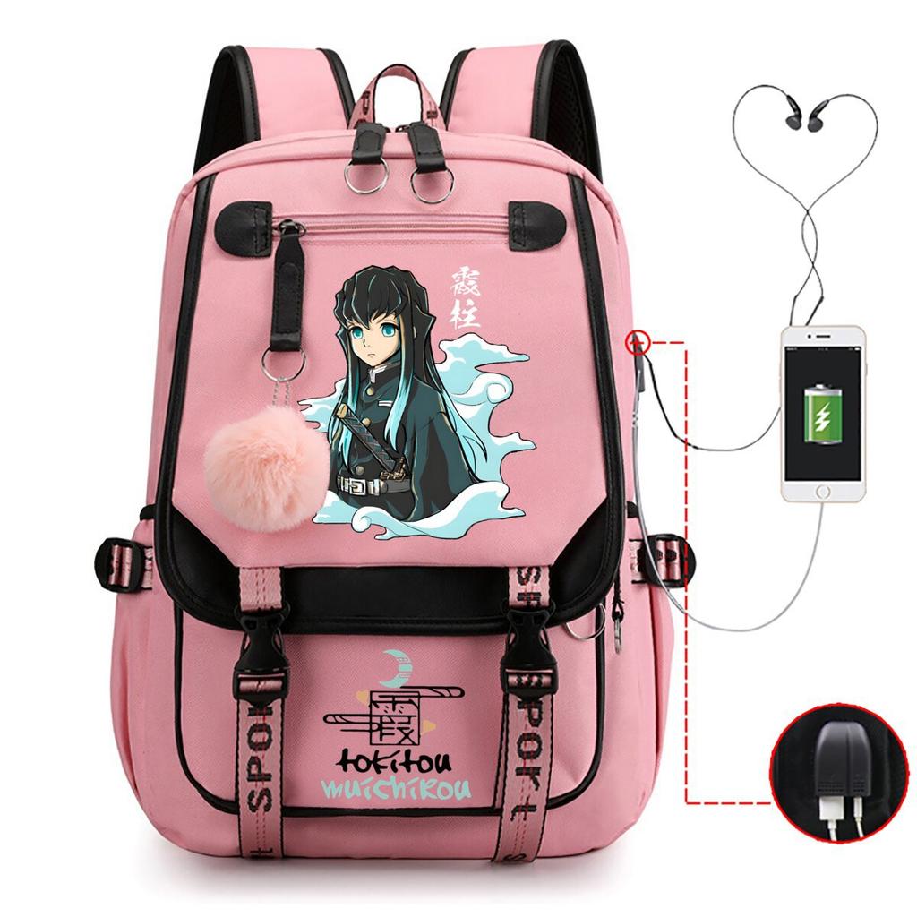 RiMan Peripheral Cartoon Printing Primary and Secondary School Students Backpack Outdoor Travel Backpack Unisex Schoolbag