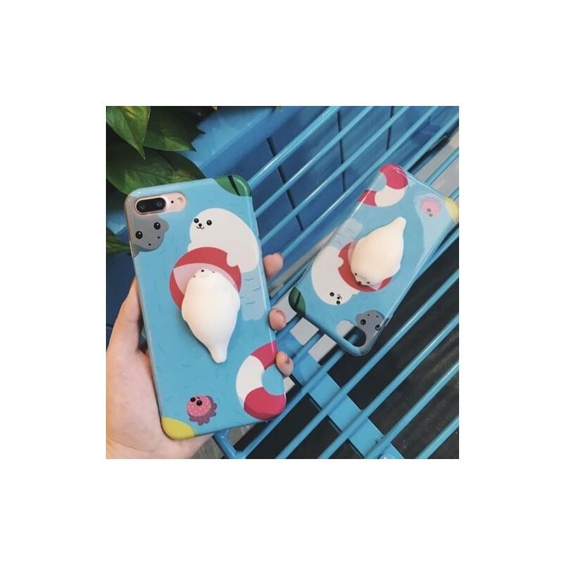 Zachte 3D Squishy Siliconen Kat Panda TPU Telefoonhoesje Cover Voor Iphone 6 6s 7 Plus