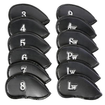 12Pieces Golfs Head Cover PU Leather Iron Cover Golfs Club Cover with Big Number