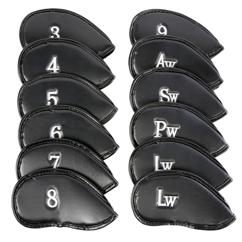 

12Pcs Waterproof Golfs Putter Cover Iron Head Cover PU Leather Golfs Club Cover Iron Headcover Golfs Club Head Cover 1