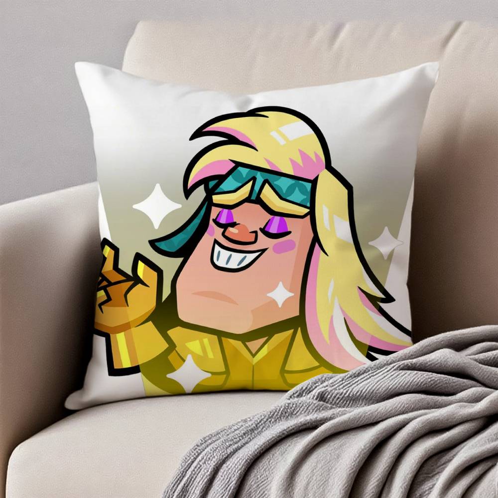 Anime C-Clash R-Royale Pillow Case Anti-dustmite Pillowcase Invisible Zipper Silky Short Plush Sofa Cushion Cover