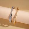 18k real gold electroplated zircon round cross buckle bracelet versatile temperament jewelry