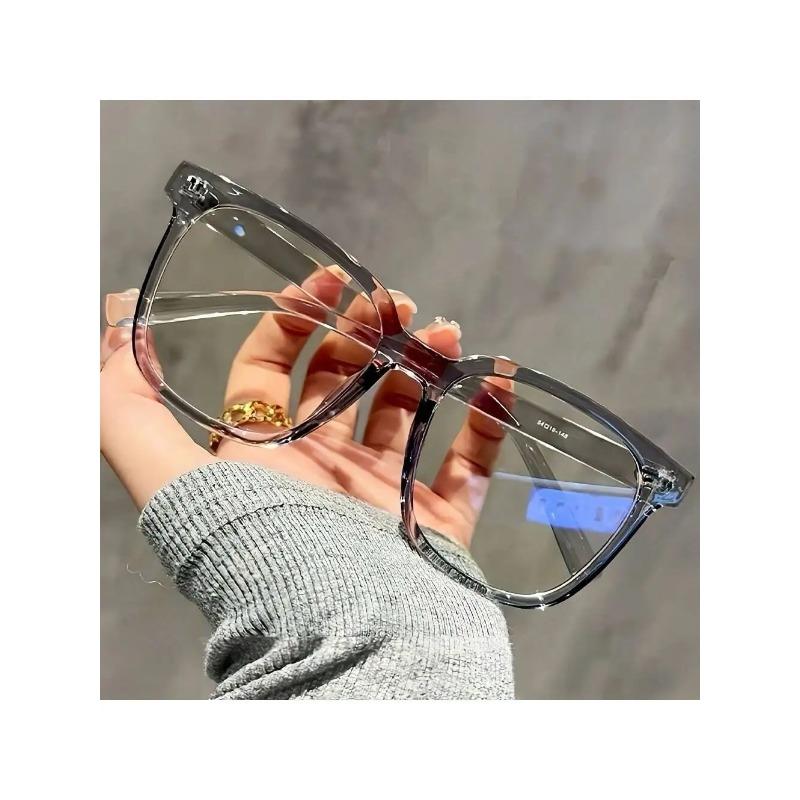 1 pairs of universal fashion glasses, square-framed glasses, fashionable campus style, clear black frame, back to school