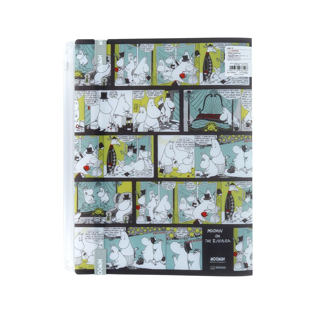 Stationery Moomin Goods Clear Elastic 5 Pockets S2175967 Sun-Star File, Multi-functional, Band, + Zipper, Comic, MG,