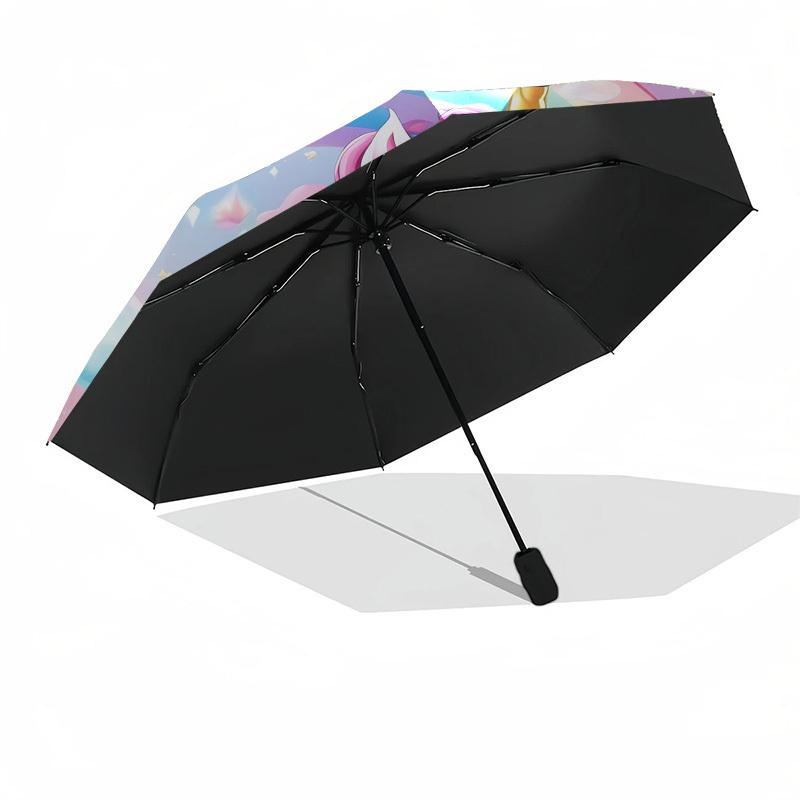 1pc Unicorn Rainbow Fantasy Clouds Umbrella with Plastic Handle,Suitable for All Seasons Home Travel Outdoor UmbrellaDD1649
