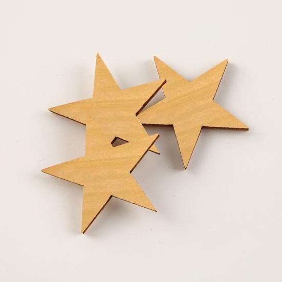 200 buc/set Așchii de lemn Formă de stea Ușor de vopsit Aplicație largă Stele mici din lemn Ornamente neterminate Decor pentru casă