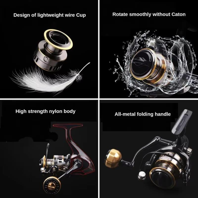 Professional Ltra-light 1000~7000 Series Long-distance Casting Fishing Reel 5.2:1 Gear Ratio, 26LB Maximum Drag CNC Metal Spool Spinning Fishing Reel