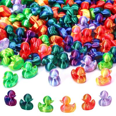 100 ks 3D tištěných mini figurek kachniček Realistický design DIY řemeslo Mini figurka kachničky Dekorace pohádkové zahrady