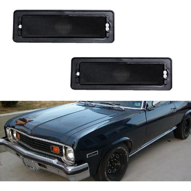 

For 1970 1971 1972 1973 1974 Chevy Nova Front/Rear Bumper Fender Side Marker Lights Full Amber & Red Led Lamps Smoked Lens M1649C M1649D 4 pcs Smoked Housings