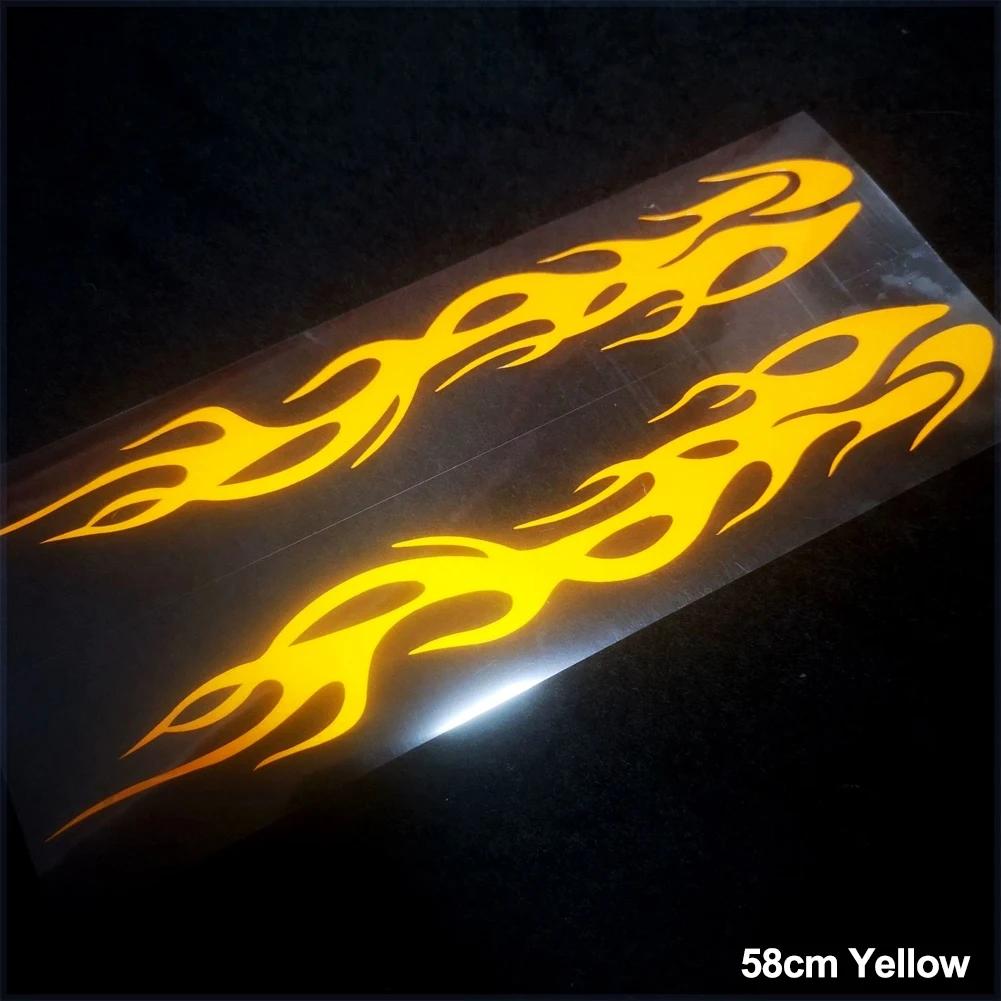 2Pcs Interesting Waterproof Flame Shape Waterproof Decals Reflective Flame Stickers Car Sticker Decals Motorcycle Accessories