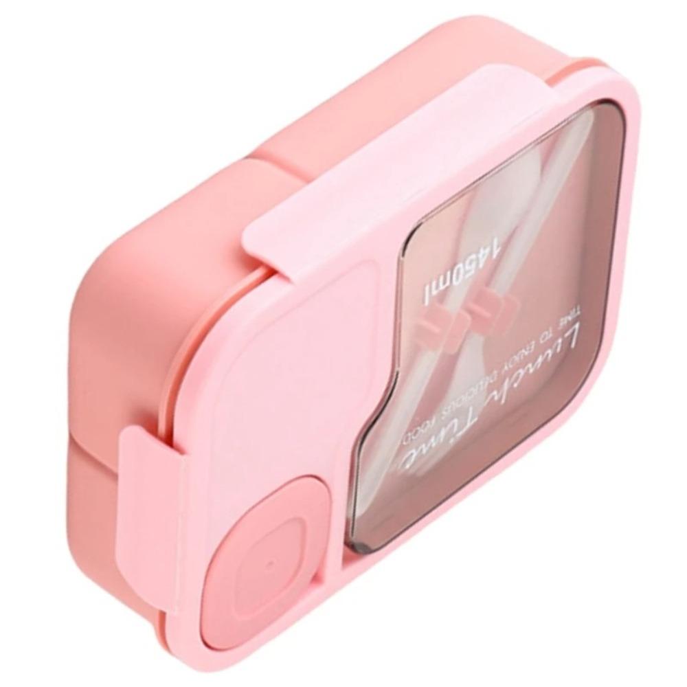 with Fork and Spoon Lunch Box 3 Grid Microwave Food Storage Container Snack Food Box  for Kids