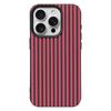 Mint Pink Stripe Leather Texture Soft Case for iPhone 17 17E 16 15 14 13 12 11 Pro Max Minimalist Shockproof Cover