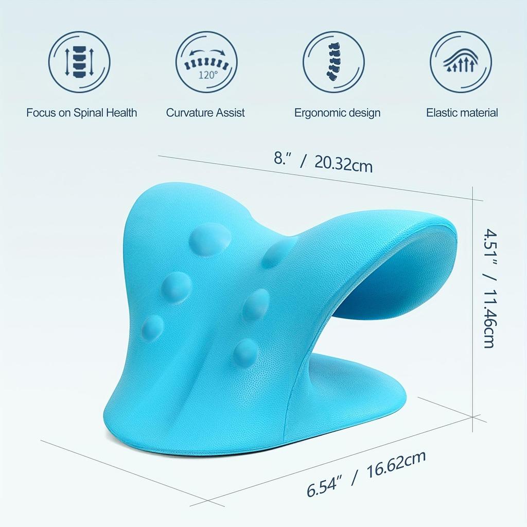 C-shaped Neck and Shoulder Massager: Cervical Spine Support & Acupressure Pillow for Relaxation and Posture Correction