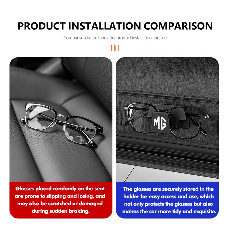 For MG Car Seat Self-Adhesive Eyeglasses Holder Visor Storage Sunglasses ZS GS 3 5 6 7 Gundam 350 Parts TF hector HS fxl1