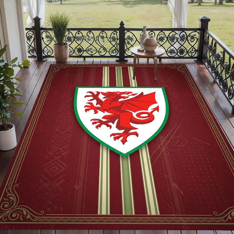 Soft Floor Carpet Wales Rugby Pattern Area Rug Decorative Mat For Home Room Decoration