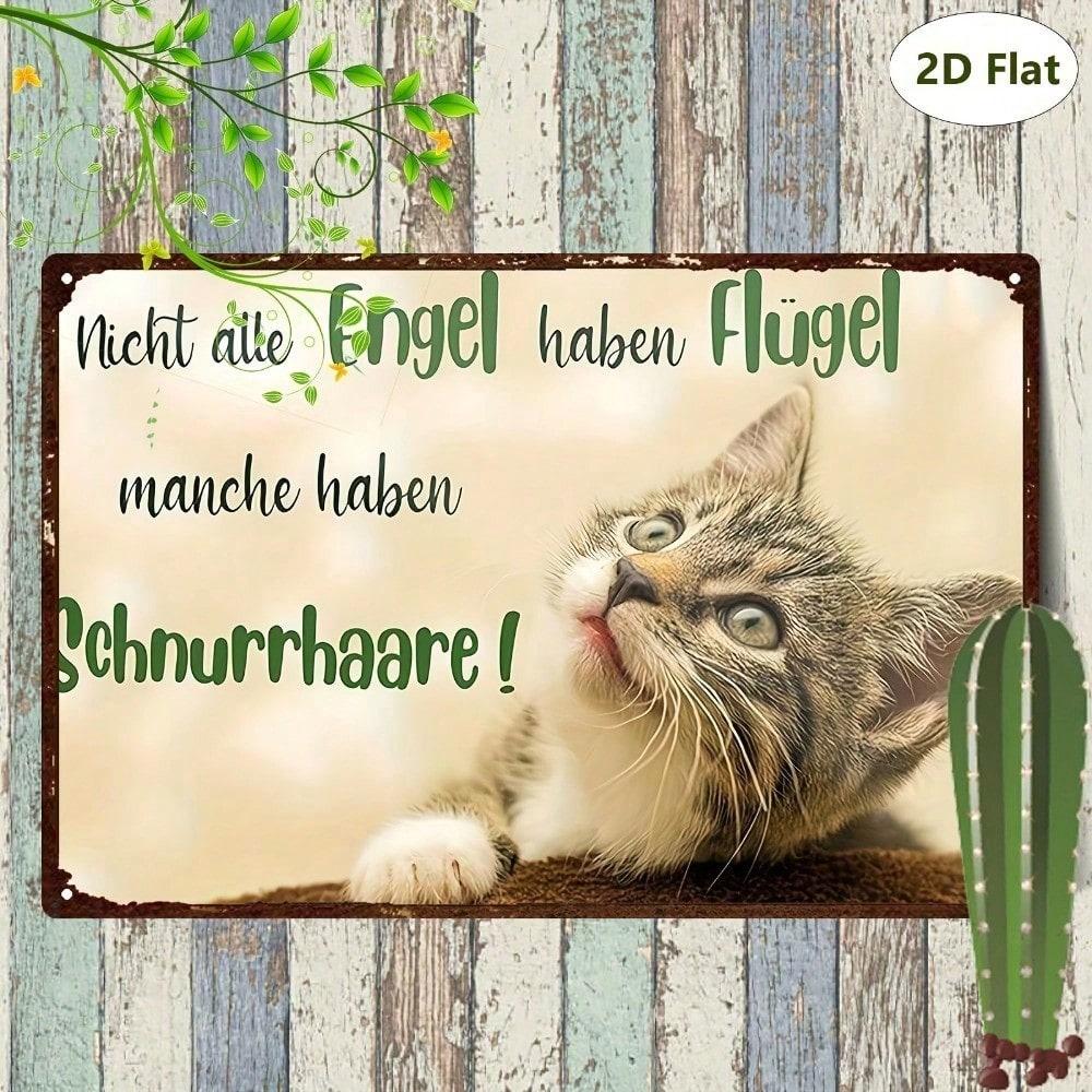 Adorable Cat Metal Sign, 8x12 Inch Frameless Iron Wall Art for Bedroom, Porch, Bar, Indoor & Outdoor Decor