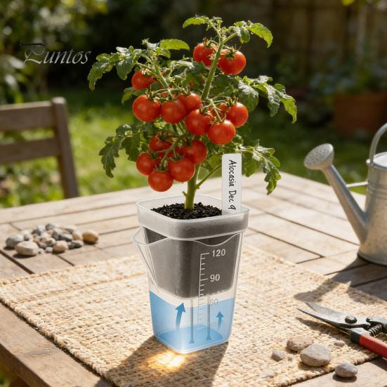 Compact Seedlings Planter Self Watering Plant Pots Mini Translucent Plastic Planters Propagation Oxalis Corm Pot with Reservoir for Cuttings Alocasia
