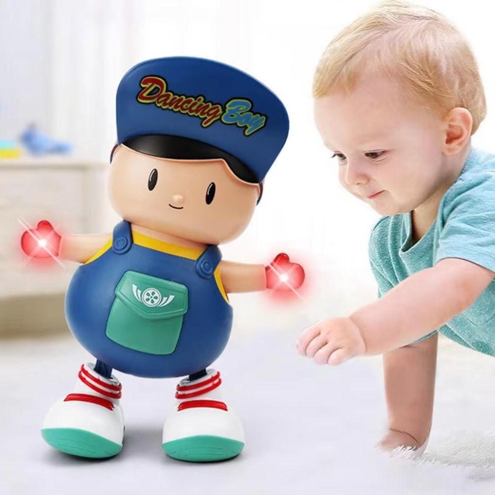 Plastic Dancing Swing Boy with Lights Kids Electric Boy Toy Dancing Boy Figurine Birthday Gift