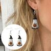 Ghost Pumpkin Earrings Cute Earrings, with Wizard Hat Decor, Antioxidant Metal Halloween Drop Lightweight Acrylic Pendant