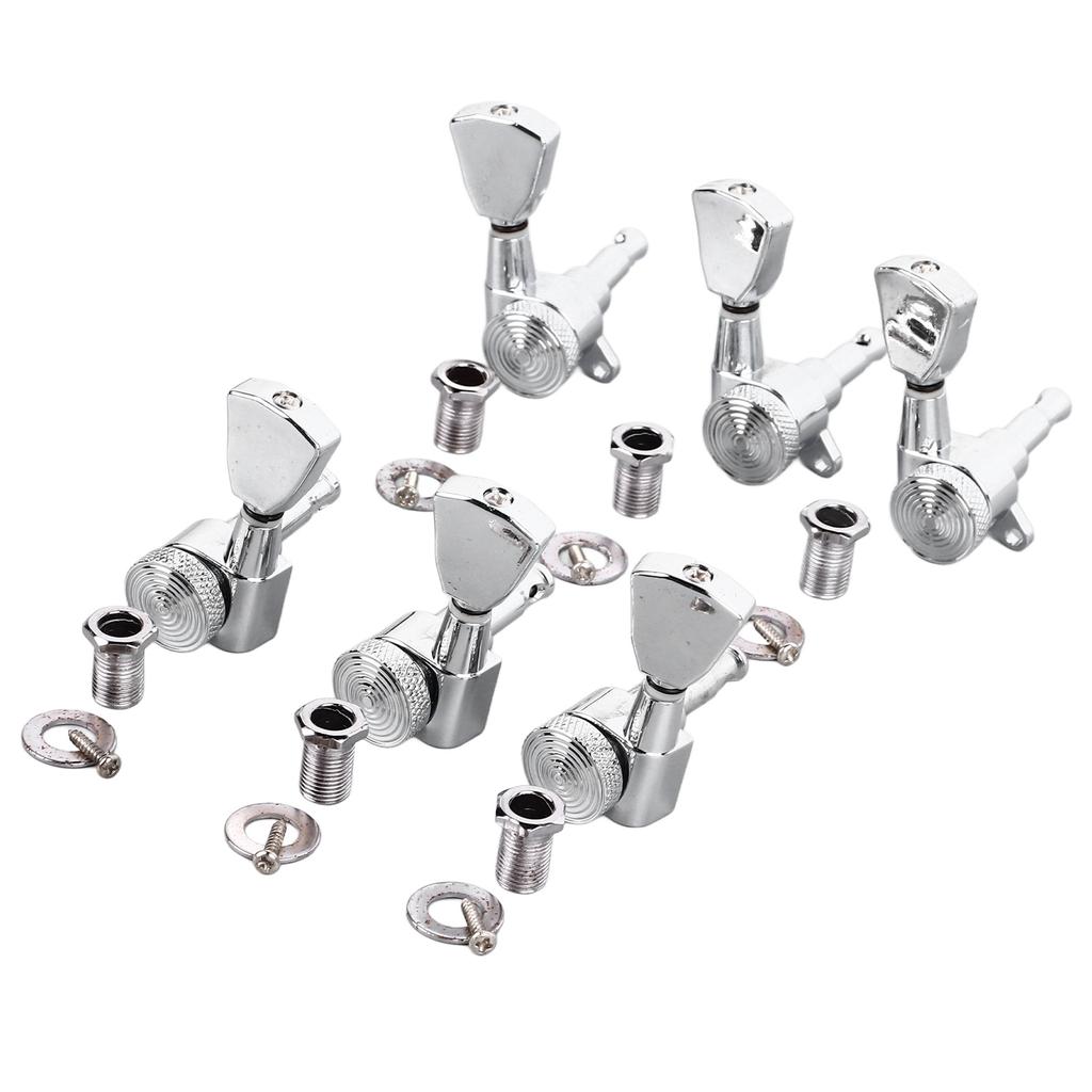 6PCS Guitar Locking Tuners Triangular Hd String Tuning Key Pegs NaMachine Hds Replacement 3 Right 3 Left