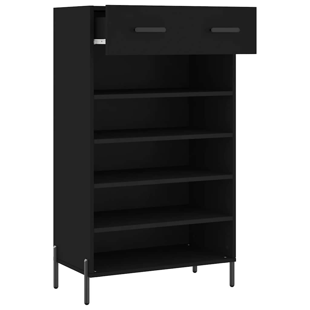Vidaxl Szafka Na Buty, Czarna, 60X35X105 Cm, Materiał Drewnopochodny
