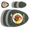 Faux Leather Placemats and Coaster Sets of 4 Dual-Sided PU Table Mat Hot Resistant Place Mats for Dining Table Christmas Decor