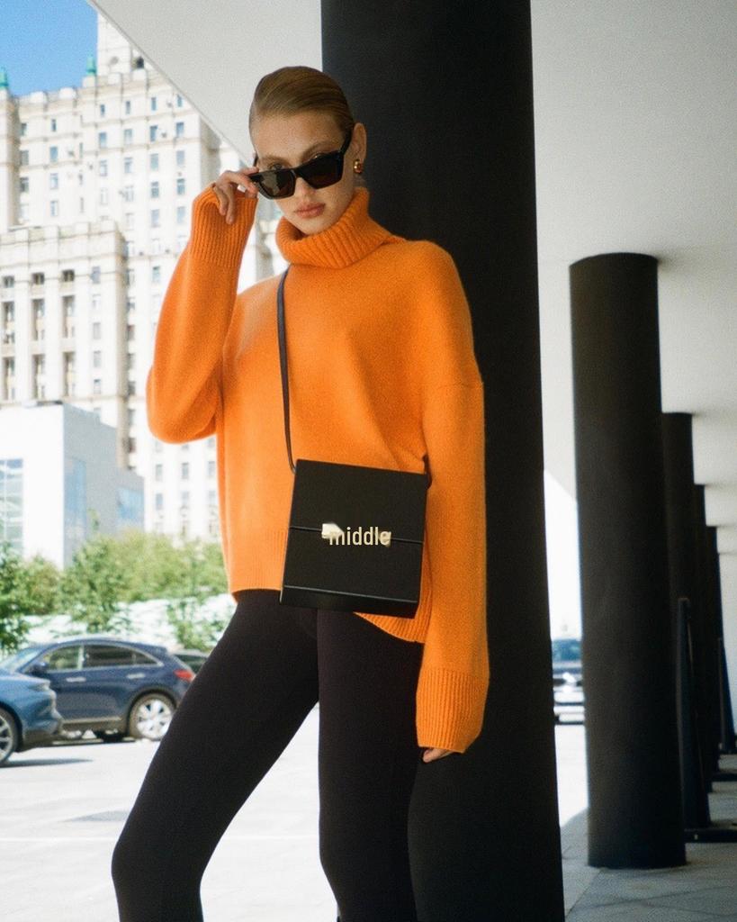European & American Women's Thick Knit Sweater - Autumn/Winter, Loose High Neck Pullover