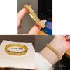 Geometrisches Kupfer-Zirkon-Armband mit elegantem Gold-Finish für Damen