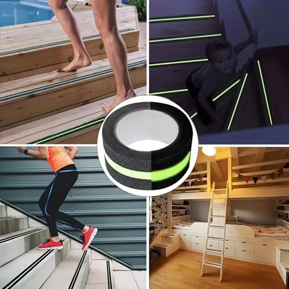 5CM X 5M Anti Slip Tape Green Stripe Non Skid Safety Tape Elderly Safety Luminous Tape  Outdoor Use