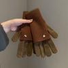 Meier Maillard Winter-Doppelzweck-Farbkombination Gestrickte Wollhandschuhe, Damen-Wollfinger können den Bildschirm berühren