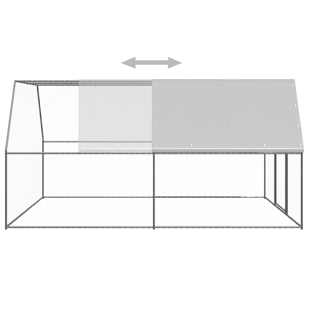 Vidaxl Gabbia Esterna Per Polli, 3x4x2 M, Acciaio Zincato