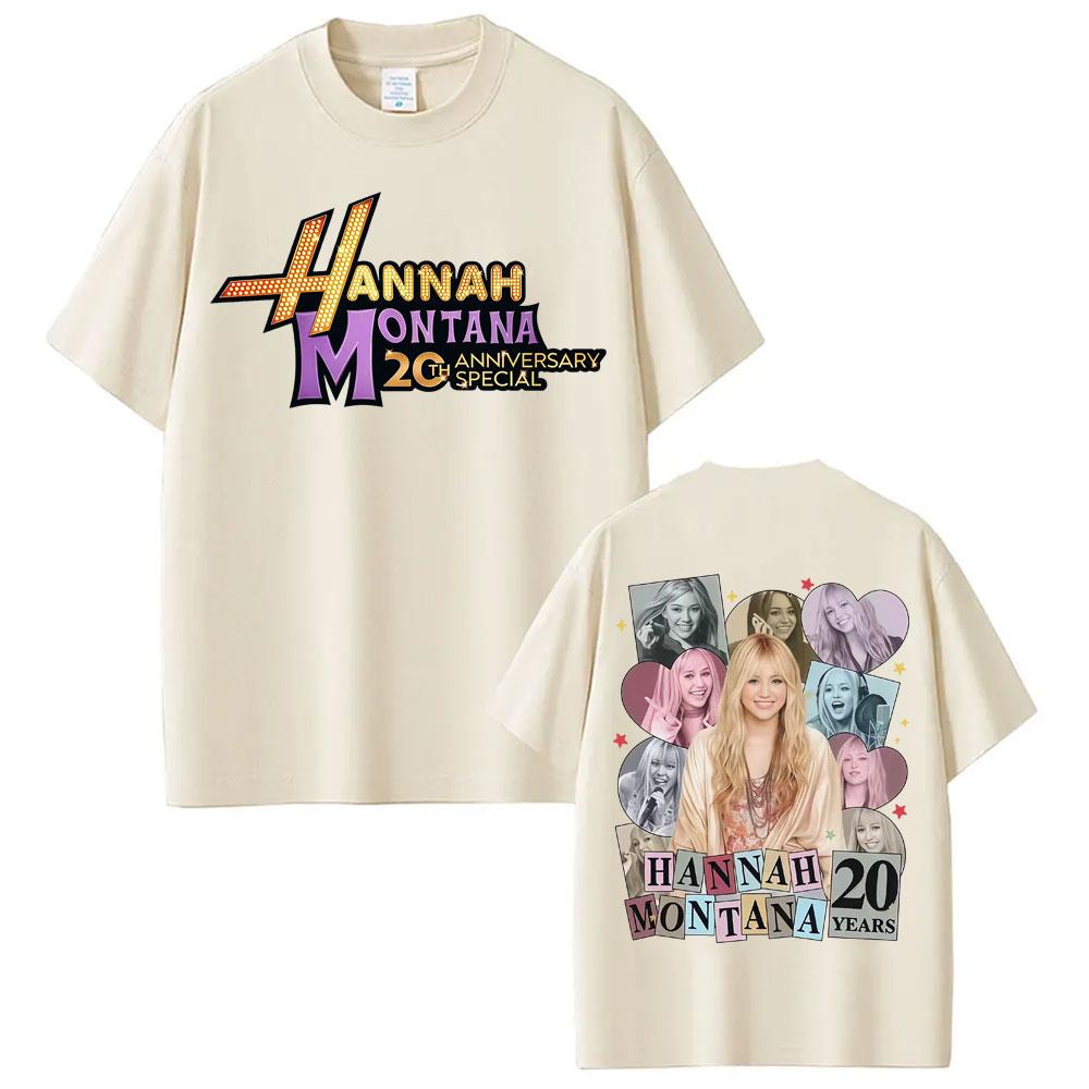 Pop Star Hannah Montana 20 Years Graphic Tshirt Men Women Clothes Harajuku High Street T Shirts 100 Cotton Oversized Tshirts