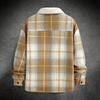 Męski Pasiasty Kraciasty Casualowy Luźny Zapinany Kardigan Koszula Kurtka z Kapturem z Długim Rękawem