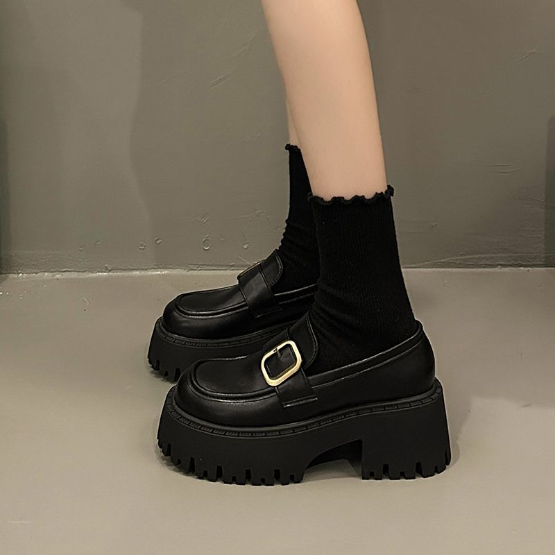 

Женские туфли на высоком каблуке Мэри Джейн Лоферы Винтажный британский стиль Дизайн на платформе Весенне-осенняя обувь Обувь на платформе 39