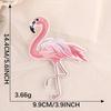 1 Pair Pink Embroidery Patches Applique Flamingo Embroidery Repair Decoration