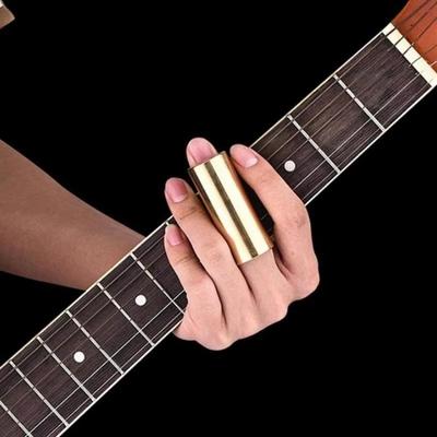 Új 60 mm-es Sárgaréz Ujjcsúszka Acél Hangszer Kiegészítő Gitár Húrszerszám Basszus Akusztikus Gitár Kiegészítők