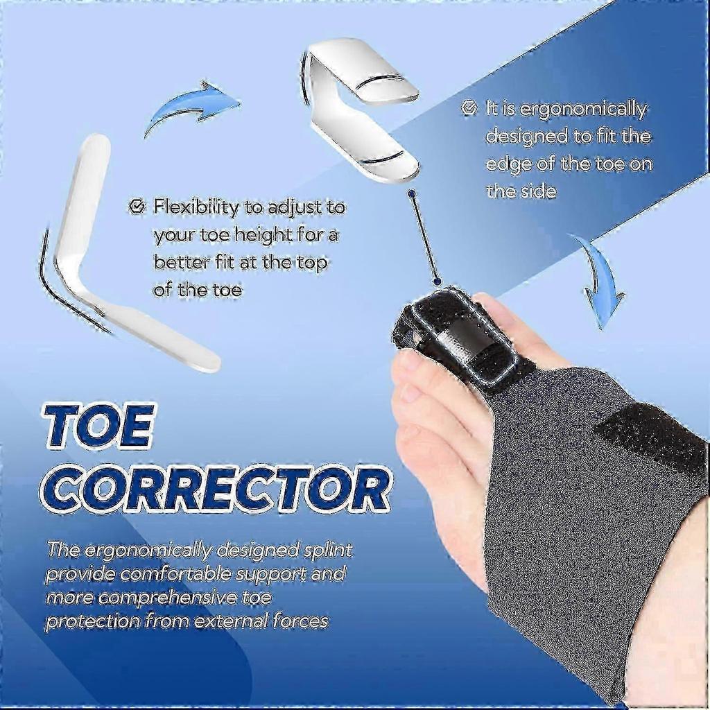 Toe Splint for Broken Toe, Adjustable Toe Straightener & Corrector, Broken Toe Support Brace for Men & Women, Comfortable Toe Alignment