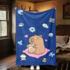 Rainbow Bear Sips Pink Drink blanket blanket Soft and comfortable Outdoor plush blanket Christmas gifts sheet