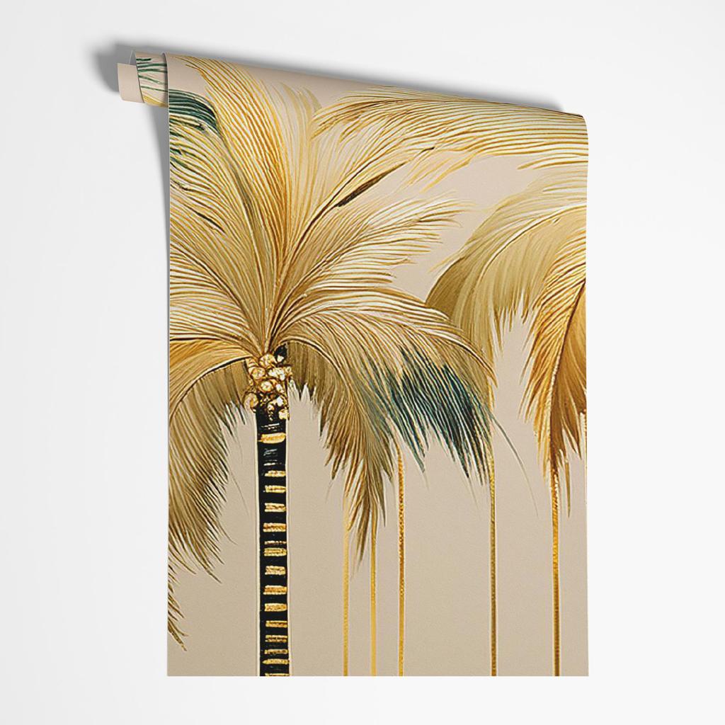 Wallpaper Golden Palms Glamour