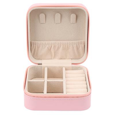PU Leather Travel Jewelry Box Portable Compartment Storage Areas Soft Lining Bracelet Jewelry