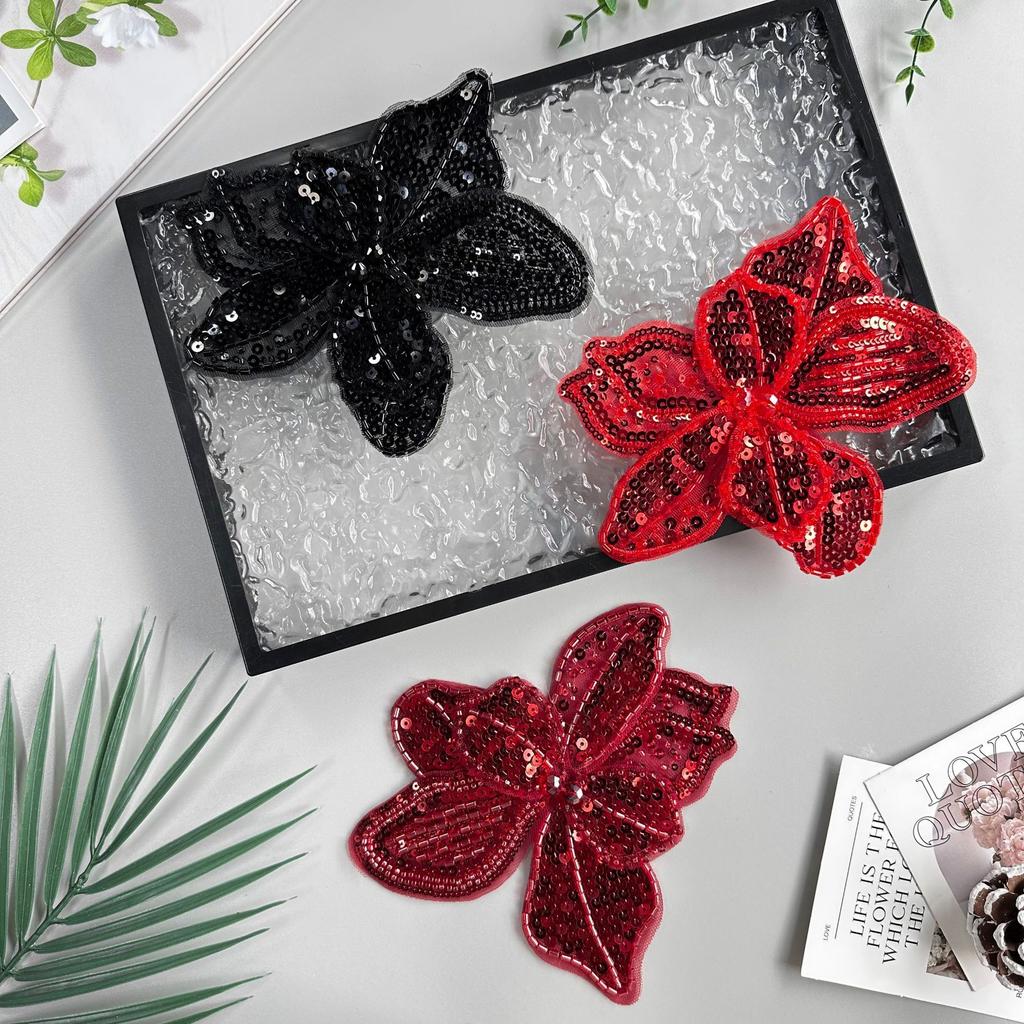 Color Beaded Sequins Three-Dimensional Flower Decorative Clothing Applique Dress Dress Corsage Accessories Cloth Stickers Accessories