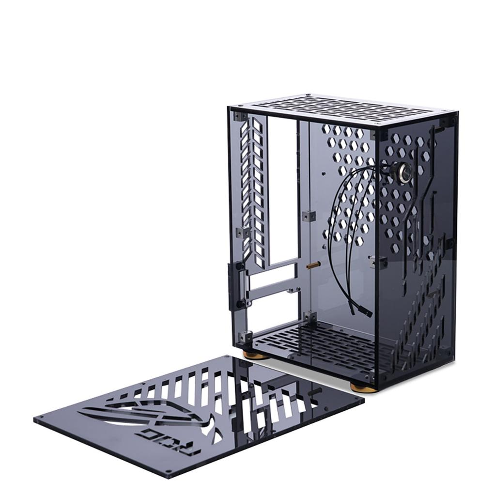 Tragbares kleines Computergehäuse Plexiglasschale Kompaktes PC-Gehäuse Desktop-PC-Gehäuse Mini-ITX-Mainboard FLEX-Netzteil